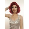 Short 20cm Maroon Red Synthetic Lace-Front Wig