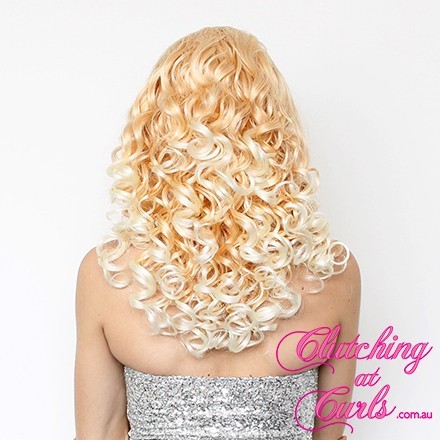 Medium 45cm Peaches Cream Synthetic Lace Front Wig Natural Lace F